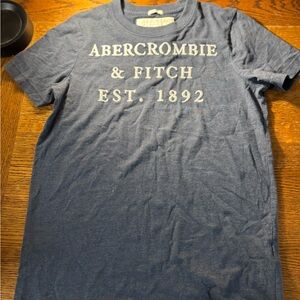 Abercrombie & Fitch Men's Blue Embroidered Logo Crewneck Muscle T-Shirt, M